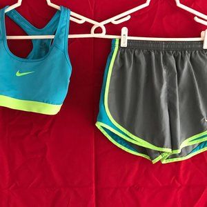 Nike Running Shorts & Matching Bra Top